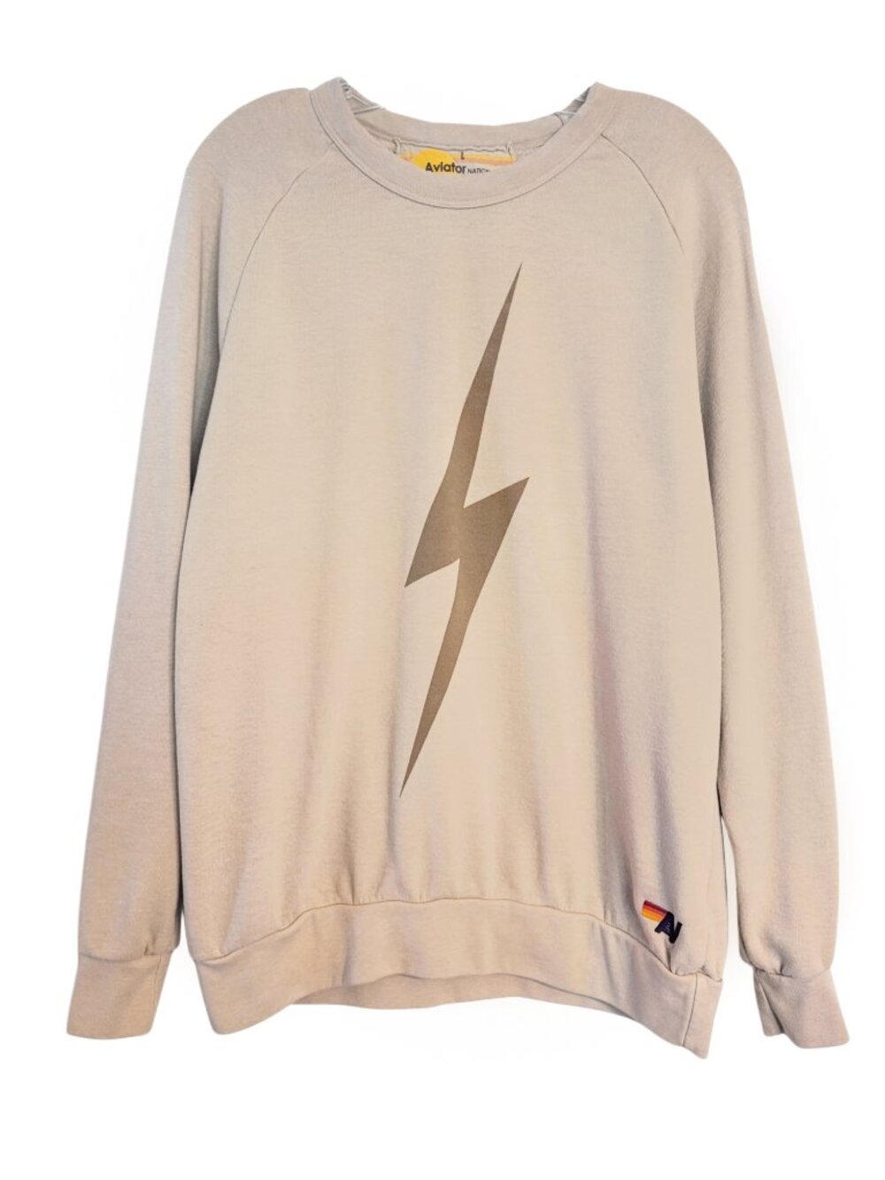 Aviator Nation Bolt Crew Sweatshirt Sand/ Mocha
